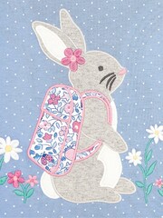 JoJo Maman Bébé Blue Bunny Appliqué T-Shirt - Image 3 of 3