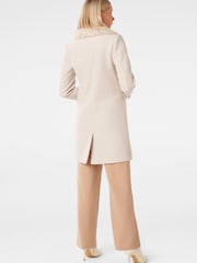 Forever New Cream Lucinda Short Faux Fur Collar Coat - Image 2 of 5
