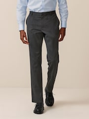 Grey Slim Fit Plain Front Smart Trousers - Image 1 of 10