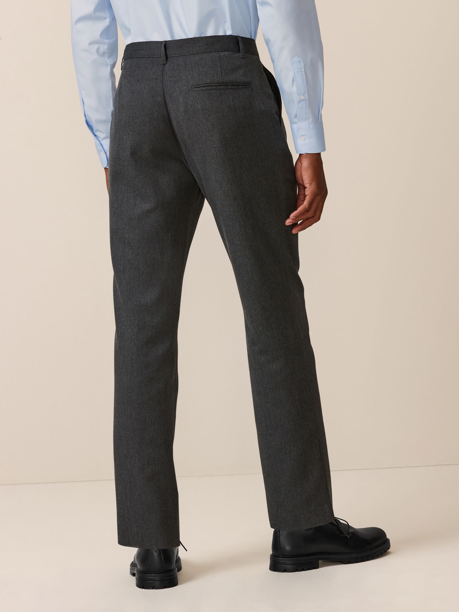 Kenneth Cole REACTION Men's Stretch Heather Tic Slim Fit Flat Front Dress Pant, Black, 38Wx29L