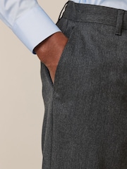 Grey Slim Fit Plain Front Smart Trousers - Image 6 of 10