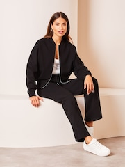 črna - Lipsy Znoj v širokem kroju; s širokimi hlačnicami Joggers - Slika 2 iz 3