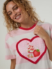 Skinnydip Pink Strawberry Shortcake Stripe T-Shirt - Image 3 of 5