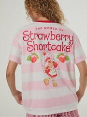 Skinnydip Pink Strawberry Shortcake Stripe T-Shirt - Image 4 of 5
