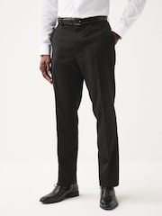 Black Regular Fit Plain Front Smart Trousers - Image 1 of 9