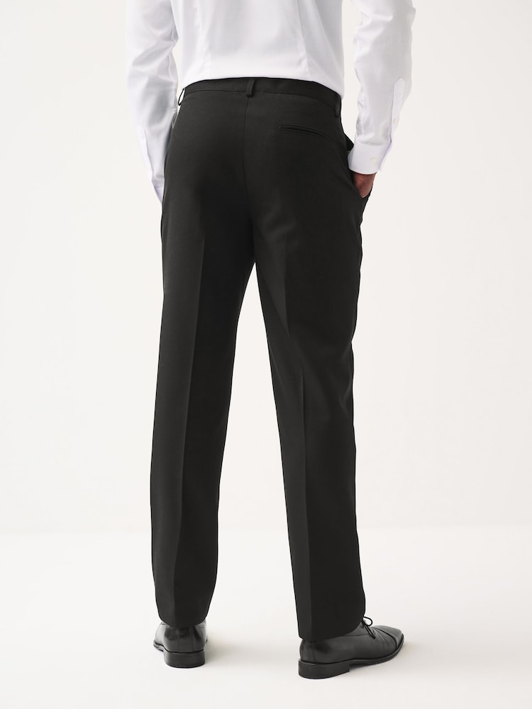 Black Regular Fit Plain Front Smart Trousers - Image 2 of 9