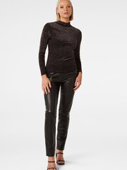 Forever New Black Marina Velvet High Neck Top - Image 4 of 5