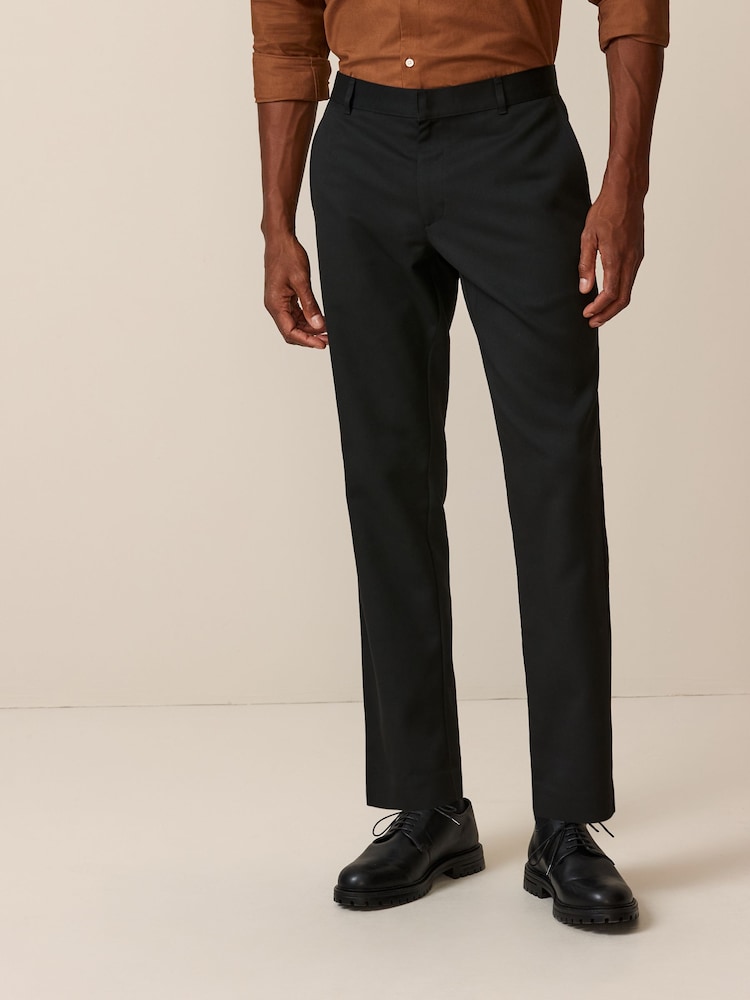 Black Slim Fit Plain Front Smart Trousers - Image 1 of 9