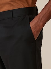 Black Slim Fit Plain Front Smart Trousers - Image 6 of 9