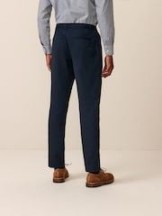 Navy Blue Slim Fit Plain Front Smart Trousers - Image 3 of 10