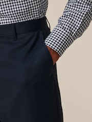 Navy Blue Slim Fit Plain Front Smart Trousers - Image 5 of 10
