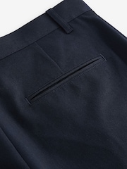 Navy Blue Slim Fit Plain Front Smart Trousers - Image 9 of 10