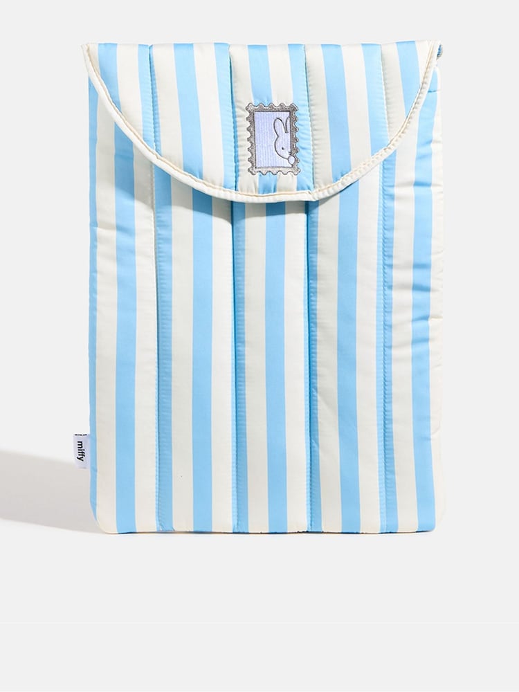 Skinnydip Blue Miffy x Stripe Stamp Laptop Sleeve 14" Bag - Image 1 of 5 Skinnydip Blue Miffy x Stripe Stamp Laptop Sleeve 14" Bag - Image 1 of 5