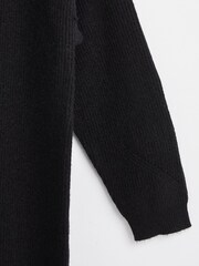 Oliver Bonas Black Roll Neck Knitted Jumper Dress - Image 7 of 8