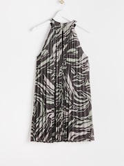 Oliver Bonas Black Sparkle Stripe Halter Neck Mini Dress - Image 5 of 8
