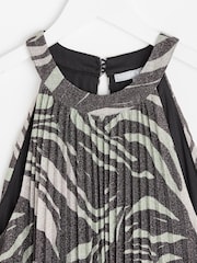 Oliver Bonas Black Sparkle Stripe Halter Neck Mini Dress - Image 6 of 8
