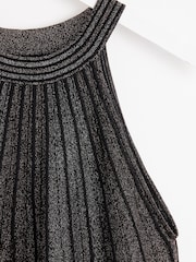 Oliver Bonas Black/Copper Sparkle Stripe Halter Neck Shift Dress - Image 7 of 8