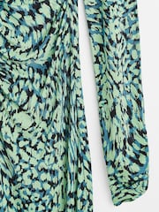 Oliver Bonas Green Animal Swirl Midi Dress - Image 6 of 8