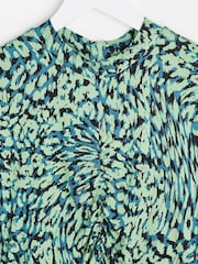 Oliver Bonas Green Animal Swirl Midi Dress - Image 7 of 8