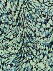 Oliver Bonas Green Animal Swirl Midi Dress - Image 8 of 8