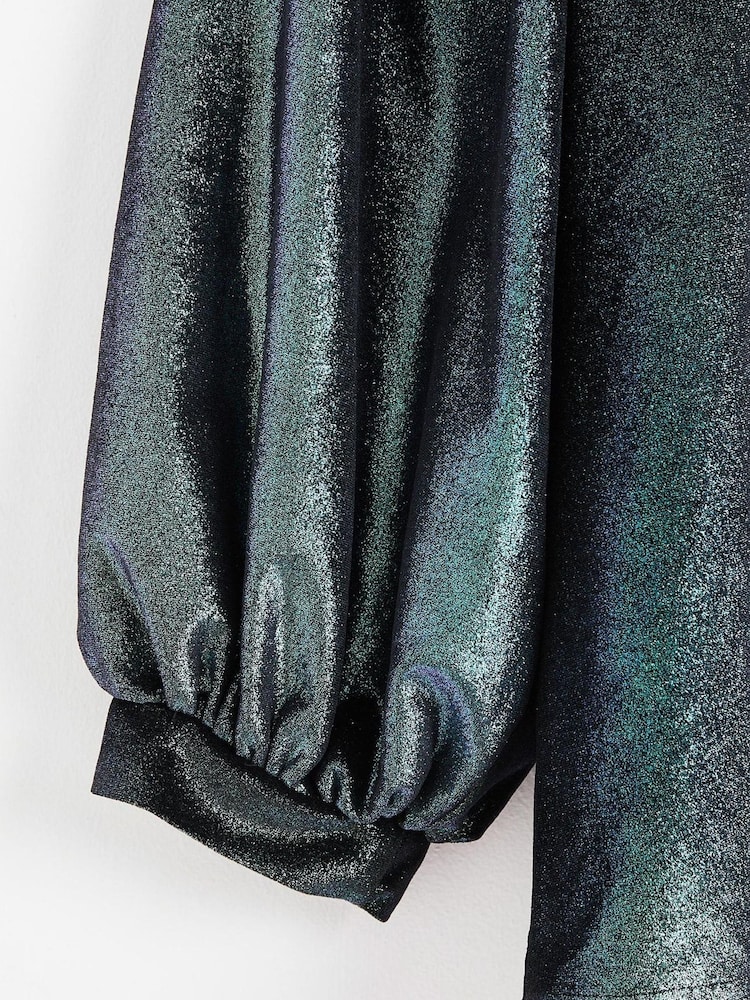 Oliver Bonas Green Iridescent Green Velvet Long Sleeve Top - Image 8 of 8 Oliver Bonas Green Iridescent Green Velvet Long Sleeve Top - Image 8 of 8