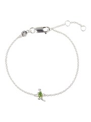 Oliver Bonas Green Tyra T Rex Peridot Silver Tone Chain Bracelet - Image 1 of 4