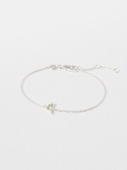 Oliver Bonas Green Tyra T Rex Peridot Silver Tone Chain Bracelet - Image 2 of 4