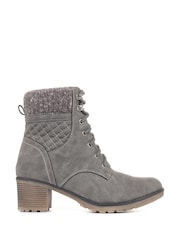 Pavers Grey Pavers Lace-Up Ankle Black Boots - Image 1 of 5