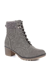 Pavers Grey Pavers Lace-Up Ankle Black Boots - Image 2 of 5