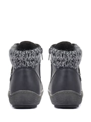 Pavers Blue Knitted cuff Lace up Ankle Boots - Image 3 of 5