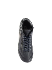 Pavers Blue Knitted cuff Lace up Ankle Boots - Image 4 of 5