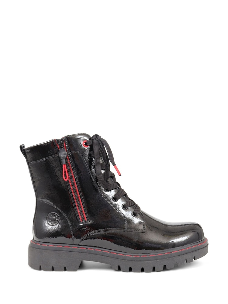 Pavers Duel Fastening Black Ankle Boots - Image 1 of 5