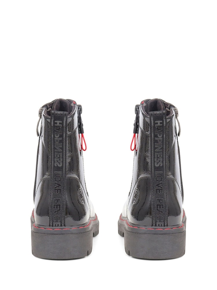 Pavers Duel Fastening Black Ankle Boots - Image 2 of 5