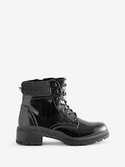 Pavers Lace-Up Black Ankle Boots - Image 1 of 5