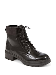 Pavers Lace-Up Black Ankle Boots - Image 2 of 5