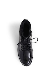Pavers Lace-Up Black Ankle Boots - Image 4 of 5