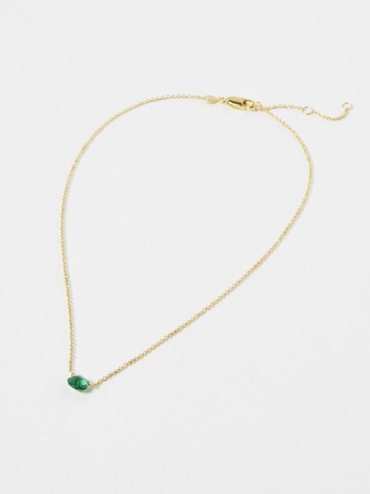 Oliver Bonas Green Dorothy Tourmaline Pendant Necklace - Image 1 of 4