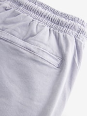 Flieder-Violett - Shorts aus gewaschener Baumwolle mit elastischem Bund - Bild 10 von 10