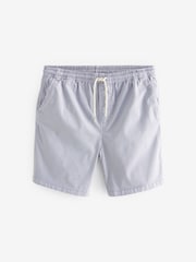 Flieder-Violett - Shorts aus gewaschener Baumwolle mit elastischem Bund - Bild 7 von 10