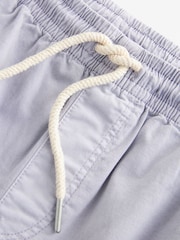 Flieder-Violett - Shorts aus gewaschener Baumwolle mit elastischem Bund - Bild 8 von 10
