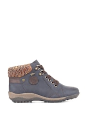 Pavers Purple Pavers Knitted Cuff Ankle Boots - Image 1 of 5