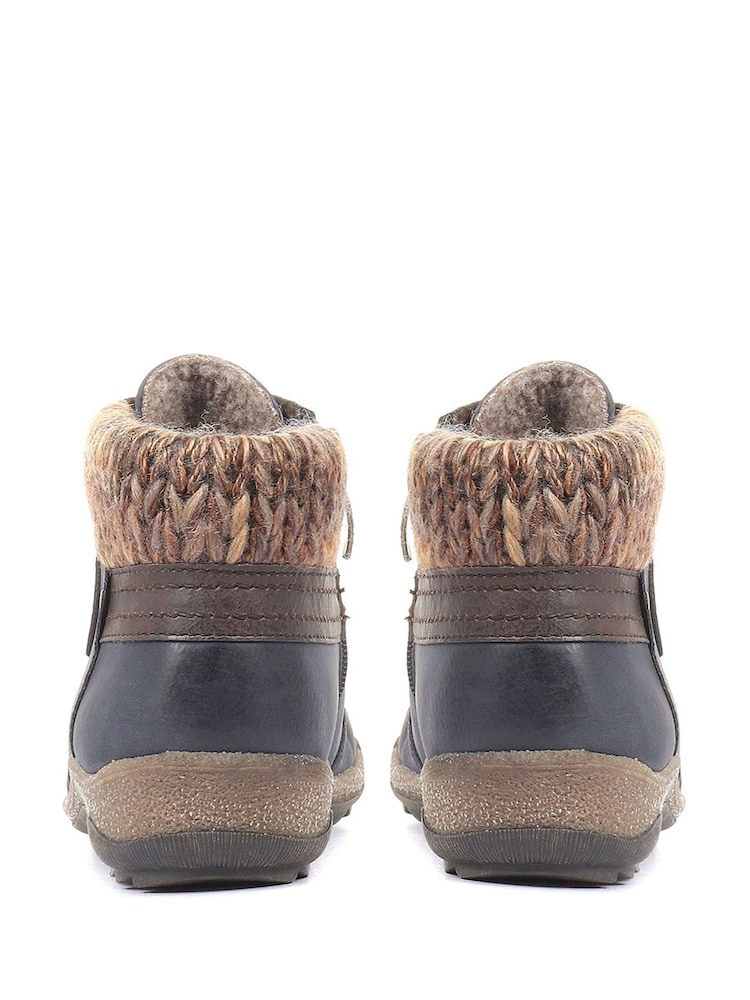 Pavers Purple Pavers Knitted Cuff Ankle Boots - Image 3 of 5