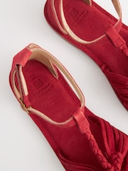 Red Forever Comfort® Leather T-Bar Huarache Shoes - Image 4 of 4