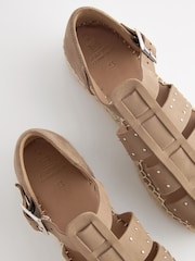 Taupe rjava - Usnjene espadrile z debelim podplatom Forever Comfort® - Slika 4 iz 4