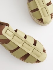V barvi limete - Usnjene espadrile z debelim podplatom Forever Comfort® - Slika 2 iz 4