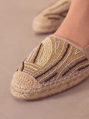 Metallic Forever Comfort® Beaded Espadrilles - Image 3 of 9