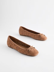 Rjava - Usnjene tkane balerinke Forever Comfort® - Slika 3 iz 8