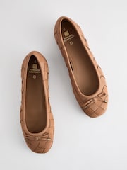 Rjava - Usnjene tkane balerinke Forever Comfort® - Slika 5 iz 8