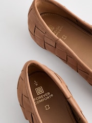 Rjava - Usnjene tkane balerinke Forever Comfort® - Slika 8 iz 8