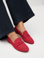 Coral Pink Signature Leather Slim Sole Loafers - Image 2 of 8